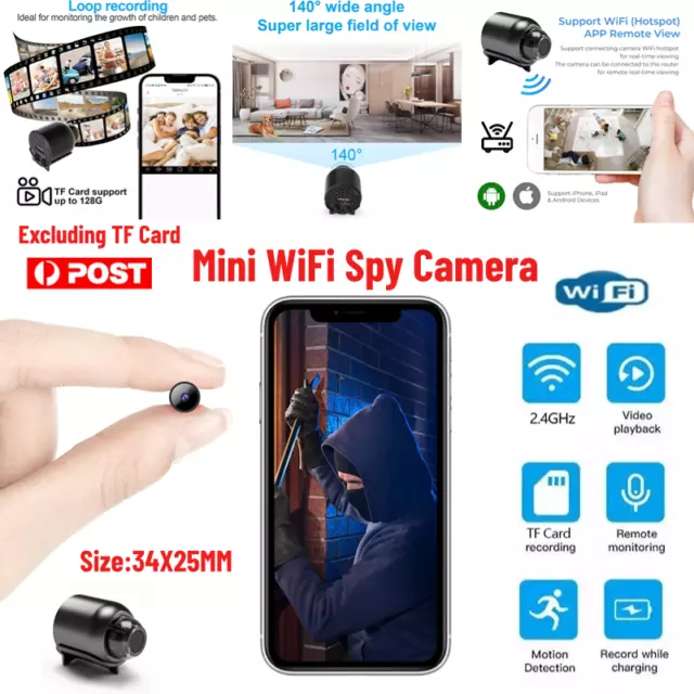 HD 1080P Night Vision Mini Hidden Spy Camera WiFi Wireless Motion Detection AUS