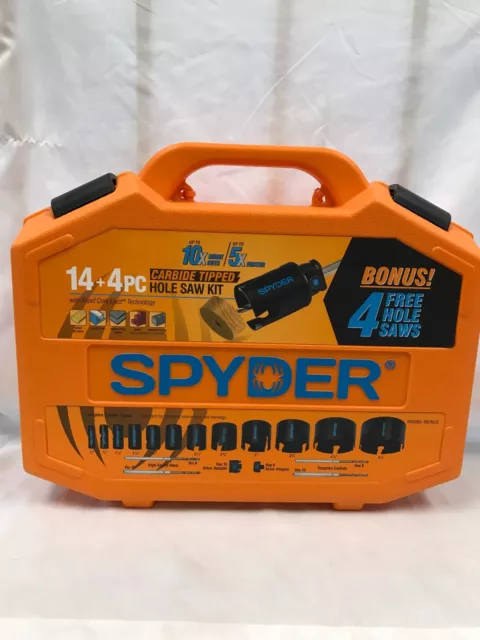 NEW Spyder Carbide Tipped Hole Saw Kit 18PC (600880-4Bonus)