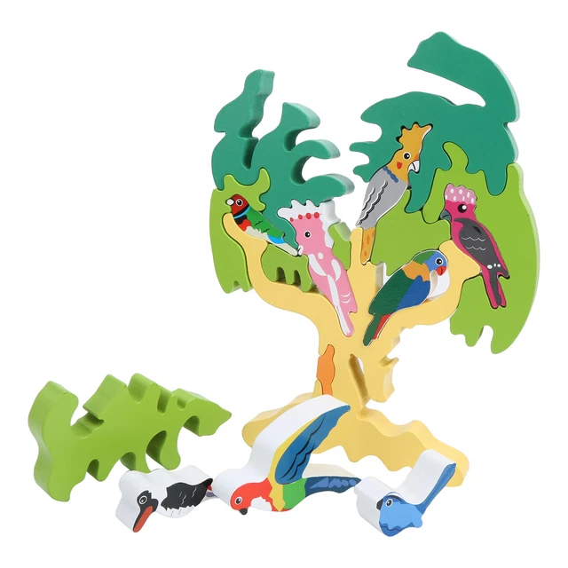 (Type A Blue)Baustein-Puzzle-Spielzeug Holz-Modellbausatz
