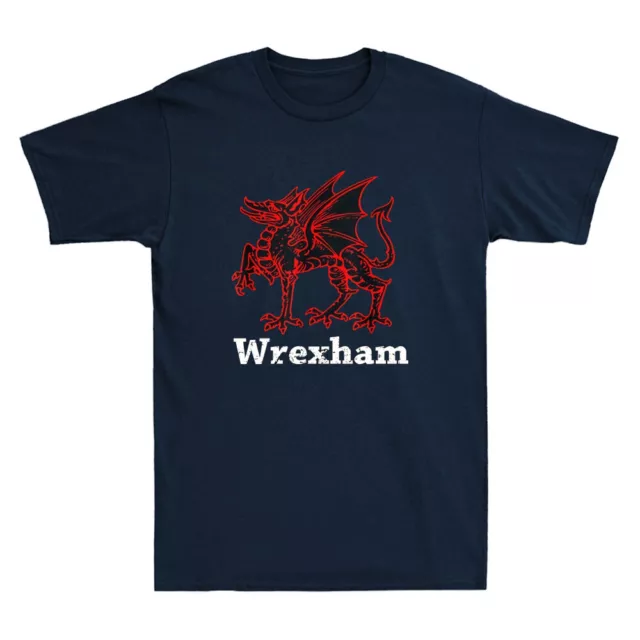 T-shirt a maniche corte Wrexham Wales retrò vintage, bandiera rossa drago Galles