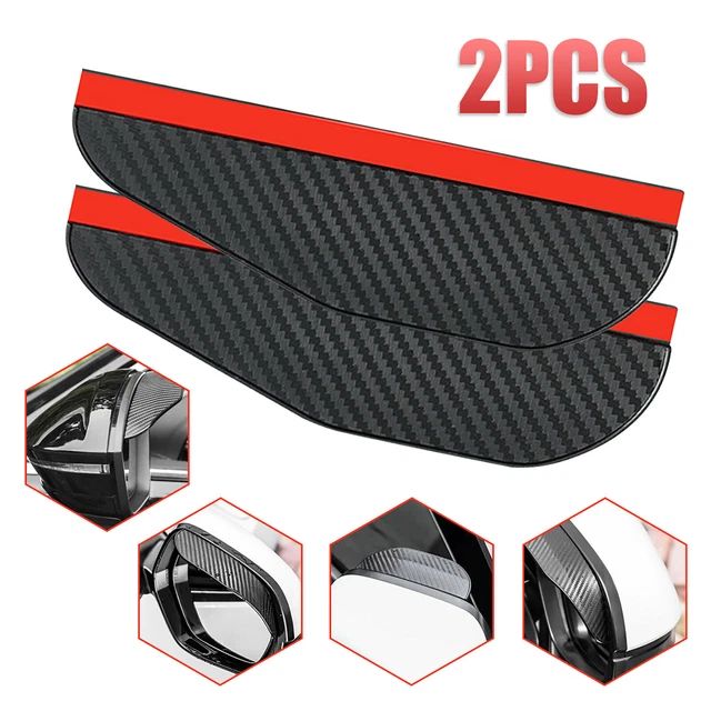 2 Pack Carbon Fiber Car Rear View Side Mirror Rain Board Eyebrow Guard Sun Visor