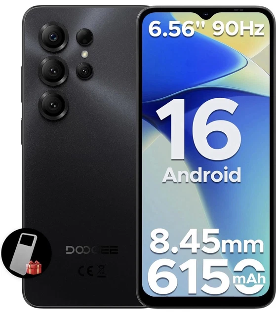 Smartphone DOOGEE Note 56X – Android 16, Batteria 6150mAh, Display 6.56” 90Hz, 24GB RAM + 64GB ROM, 4G