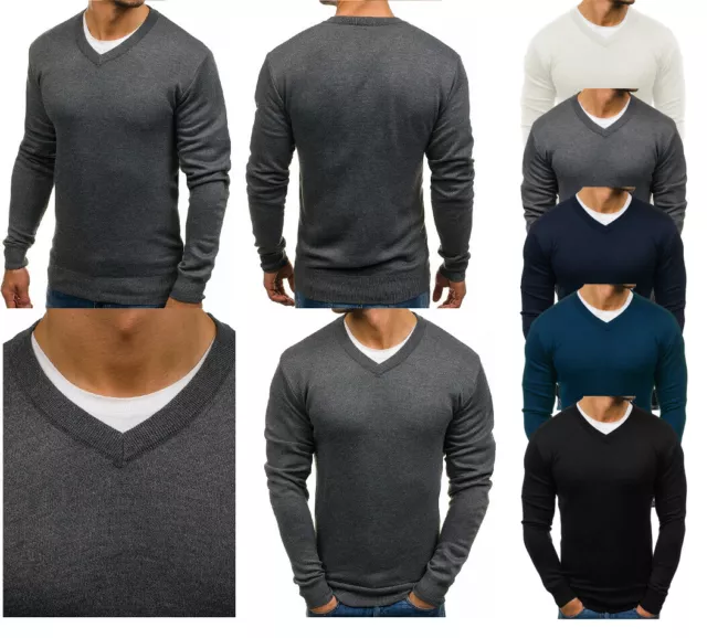 Maglione Uomo Invernale Scollo a V Maglioncino Pullover Casual Elegante Maglia