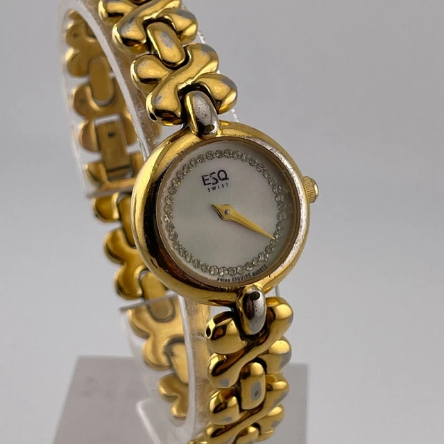 Esquire ESQ Swiss Ladies Watch Pearl Dial Stainless Bracelet Crystals ESQ Swiss ESQUIRE - E5143 Quartz Watch- 26 mm-White-Silver  main image 4