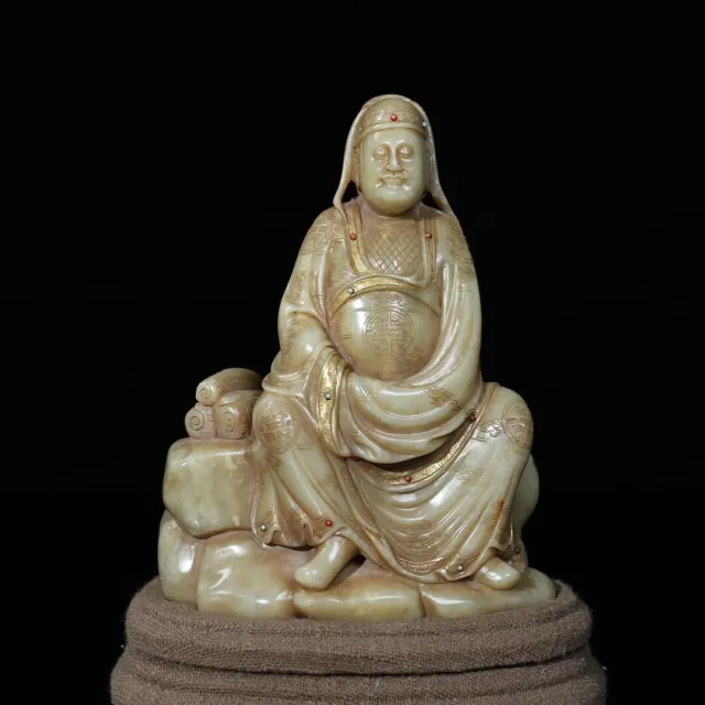 Chinese Exquisite Handmade Figure carving Shoushan Stone Statue
