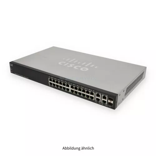 Cisco SF300-24PP 24x100Base-T PoE+ 2x1GbE 2xShared SFP 1GbE Switch SF300-24PP-K9