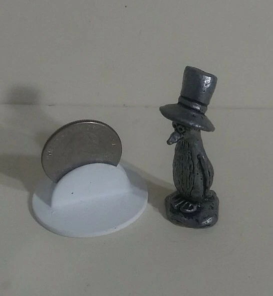 Vintage Big Hat Penguin  Pewter Figurine 2”.