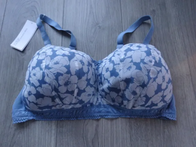 M&S MARKS & Spencer Blue Mix Post Surgery Non Wired Full Cup Bra