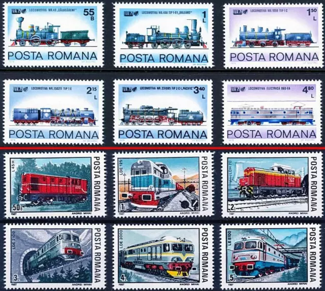 Roumanie 1979/89 Trains / Chemins de Fer x2 Jeux MNH Transport