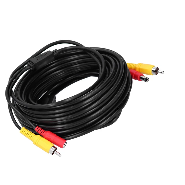 (10m)Câble CCTV Portable Cordon 'alimentation Vidéo 2 En 1 Connecteur