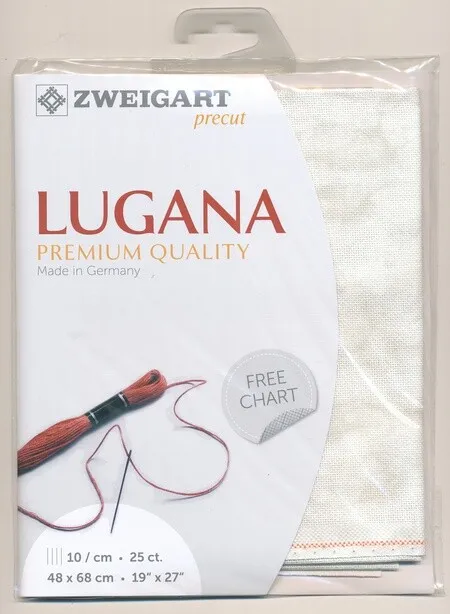 Zweigart Precut Lugana 25ct/10st 48 x 68cm 52% cotton 3835.1079 smokey white
