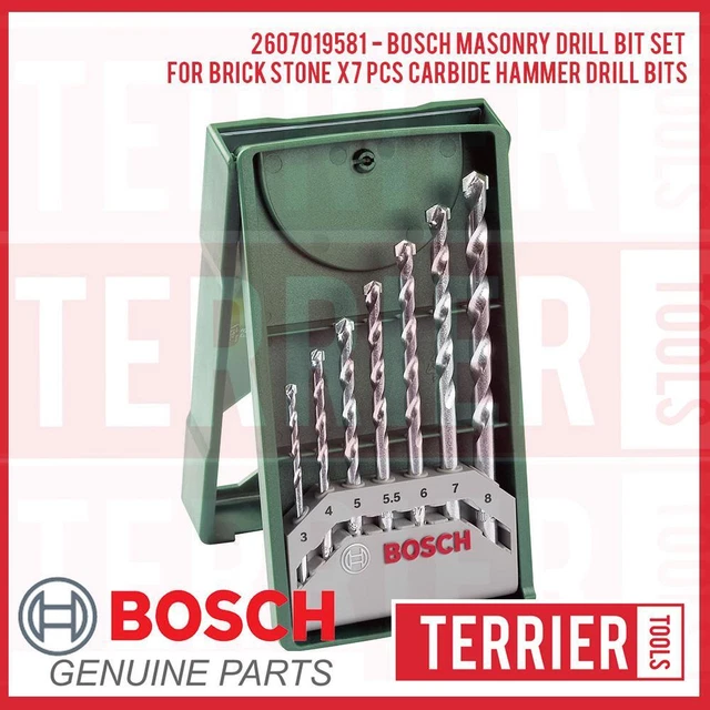 BOSCH MASONRY DRILL Bit Set For Brick Stone x7 Pcs Carbide Hammer Drill