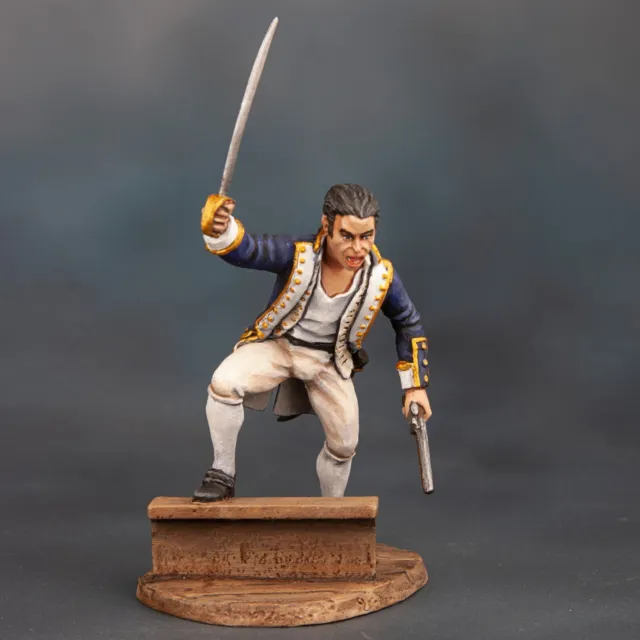 Toy Soldier English naval officer Collectible Miniature Painted 1/32scale 80mm