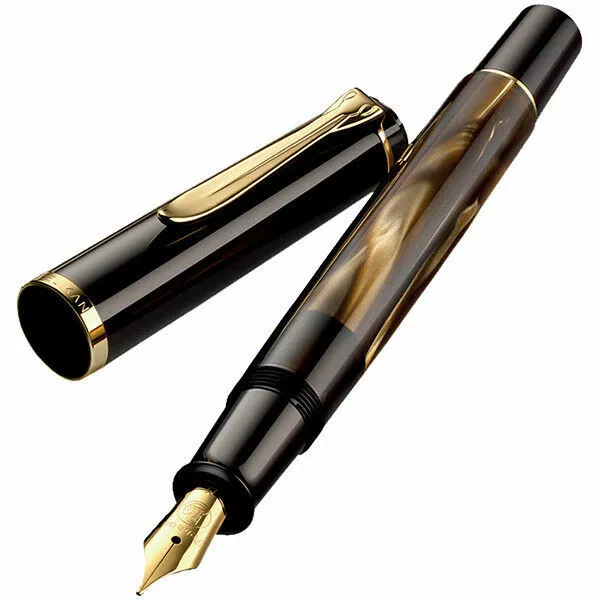 Pelikan M200 Kolbenfüllhalter braun marmoriert Kolbenfüllfederhalter Füller