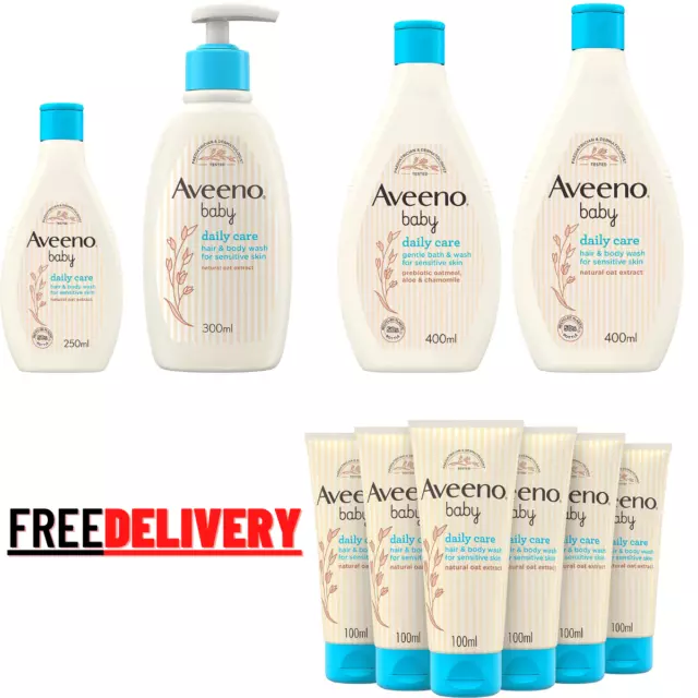 Aveeno Baby Daily Care Hair & Body Wash, for Sensitive Skin, 6 x 100ml
