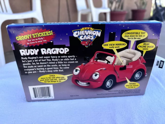 Vintage 1999 The Chevron Cars Rudy Ragtop Red Car Convertible New 3