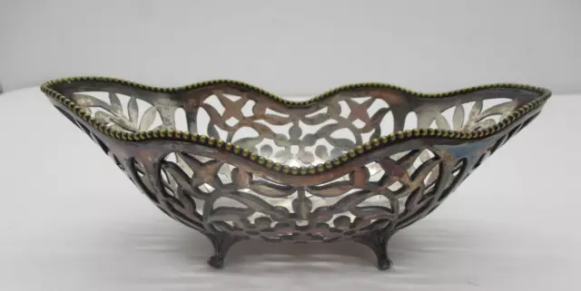 Antique PAIRPOINT Quadruple Silver Plate Candy / Nut / Bonbon Dish Monogrammed
