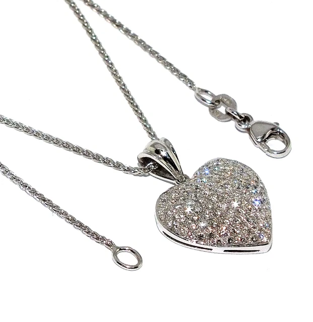 Pendentif Cœur Diamants 0,88 Ct Or 750 9,05 G - Occasion Très Bon état