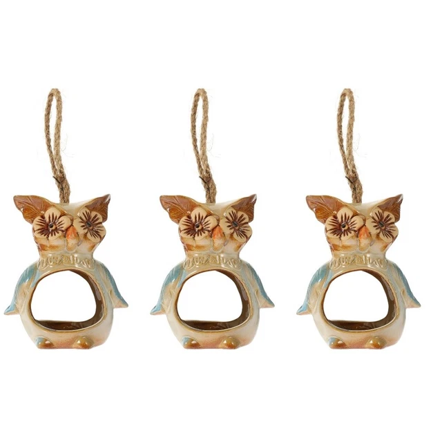 3x Keramik Pflanzer Töpfe Tiny Eule Ornamente Tiny Porzellan Pflanzer
