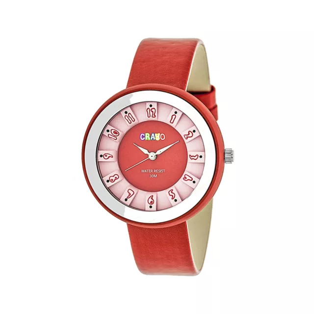 Orologio Crayo Celebration Quadrante Rosso e Rosa Pelle Rossa CRACR3408