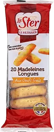 LOT DE 4 - LE STER - Madeleines Longues Nature - paquet de 20 Madeleines - 250 g