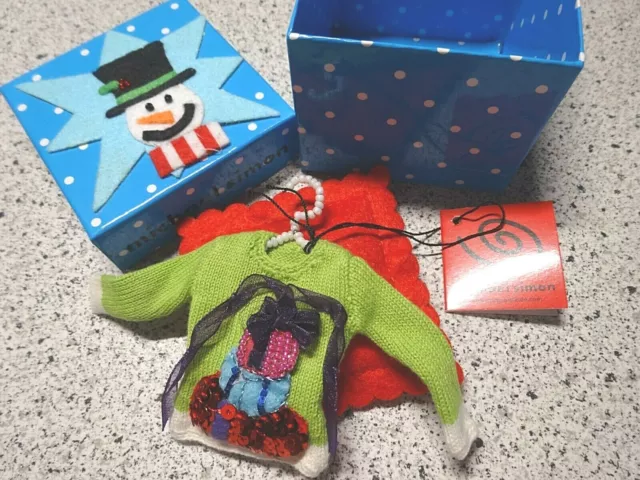 Michael Simon Mini Ugly Sweater "Gifted Ornament" Ornament w/ Box and Pillow
