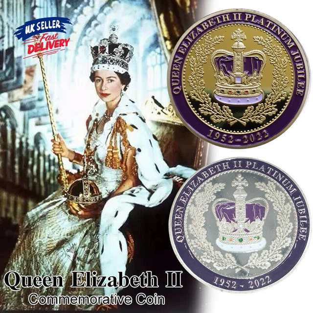 QUEEN ELIZABETH II Platinum Jubilee Commemorative Coin Royal Golden
