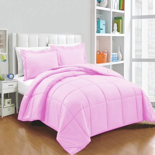 Goose Down Alternative Cotton Comforter & Sets Pink Solid Select Item