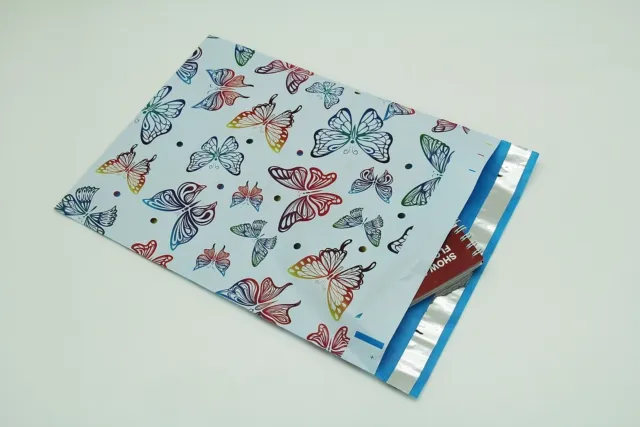 100 6x9 Butterfly Designer Poly Mailers Envelopes Boutique Custom Bags