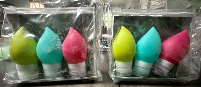2 x My Tagalongs Silicone Refillable Travel Bottles 3x2.5 fl oz Clear Pouch