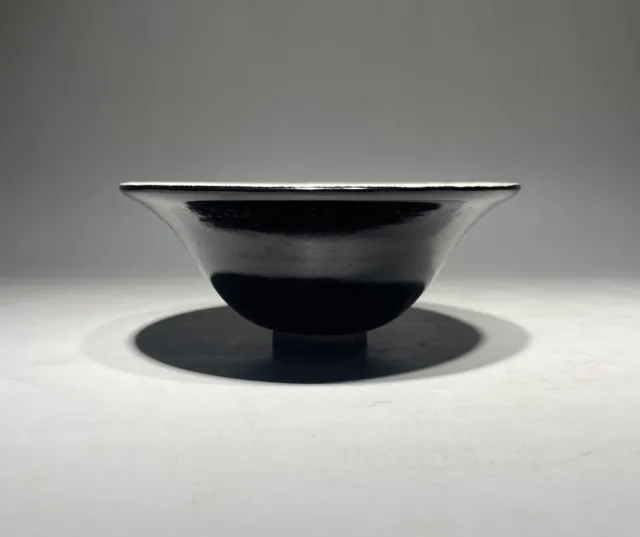 Rare Chinese porcelain Huairen kiln black & white glaze bowl