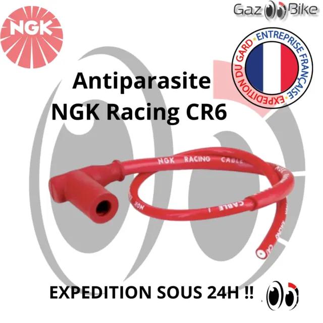 Antiparasite/Capuchon de bougie NGK RACING CABLE CR6 moto, Cross, Piste....