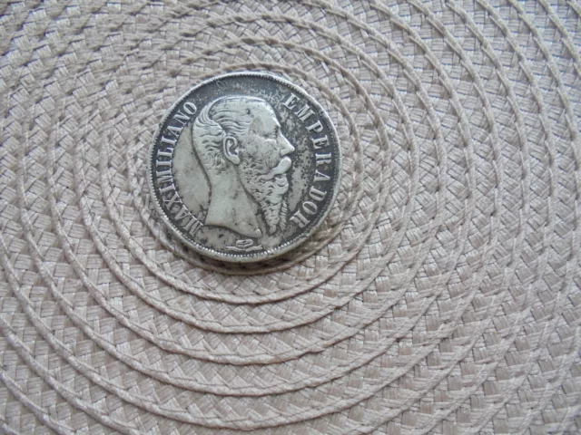 Mexiko 1 Peso 1866  Maximilian Original Silbermünze