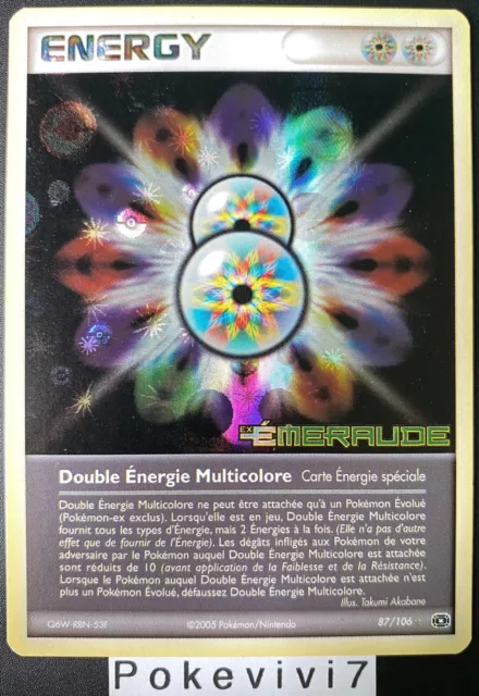 Carte Pokemon DOUBLE ENERGIE MULTICOLORE 87/106 Rare REVERSE Bloc EX Emeraude FR