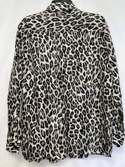 MSRP $345 Theory Sheer Cheetah Button Up Blouse Size Large NWOT (SEE DETAILS) 2