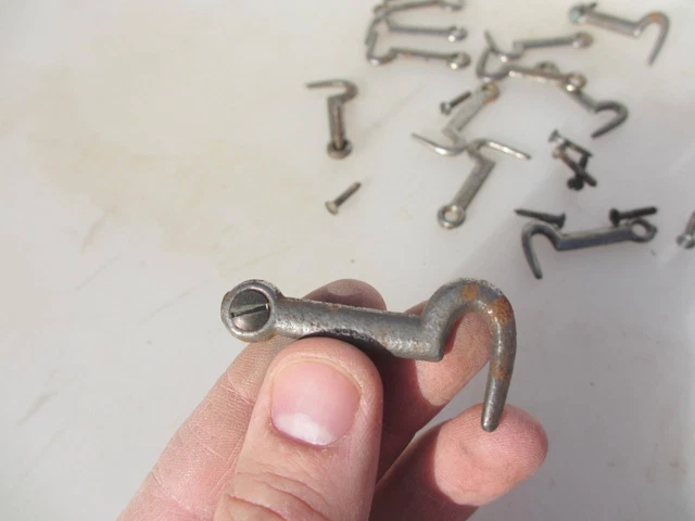 Vintage Iron Box Hardware Catch Latch Lock Chest Old Brass Screw 2"W - £3each