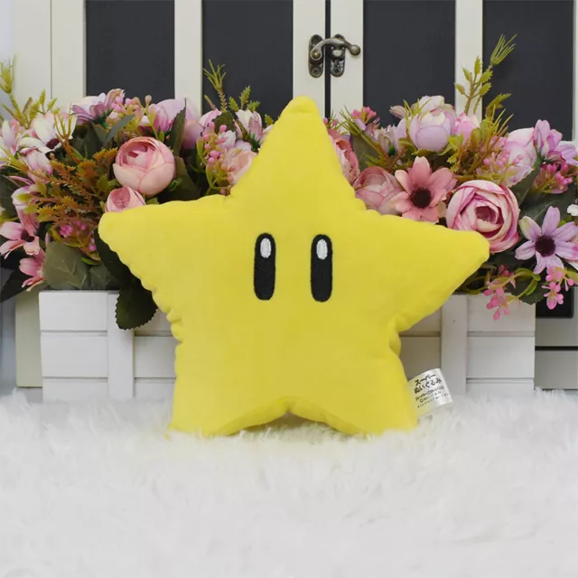 7" Super Mario Bros Soft Yellow Super Star Plush Toys Stuffed Doll Kids Gifts 2