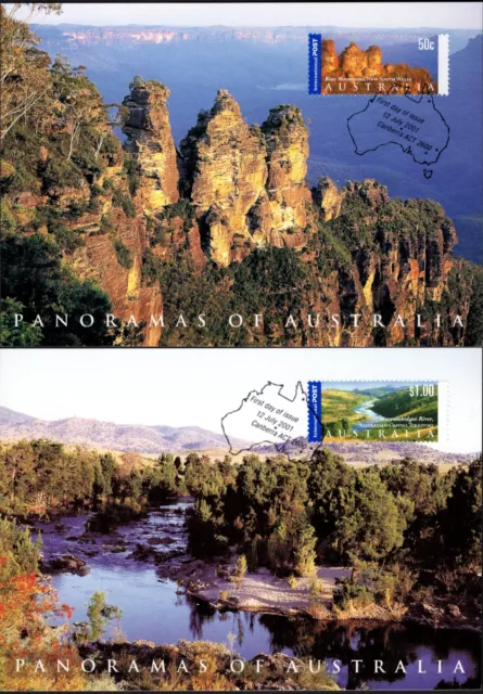 2001 Australia Panoramas Of Australia Set Of 4 Maxi Cards, Mint Condition