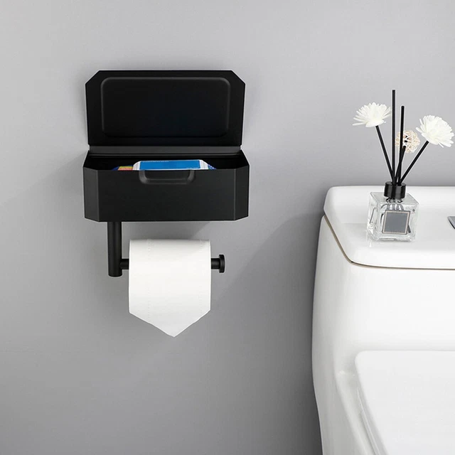 Supporto asciugamani scaffale S1-7 acciaio inox WC supporto carta sportello superiore design