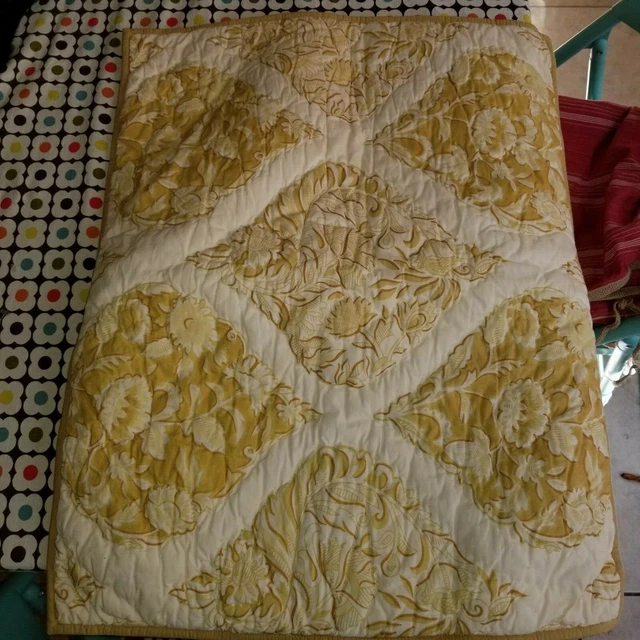 Pottery Barn "Yellow Teardrop Medallions" Quilted Standard Sham