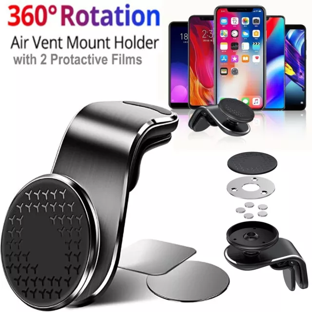 Universal Magnetic Mini Car Phone Holder 360° Rotating Stand Air Vent Mount AU