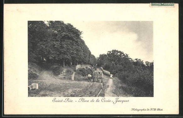 CPA Saint-Prix, Place de la Croix-Jacques 1909
