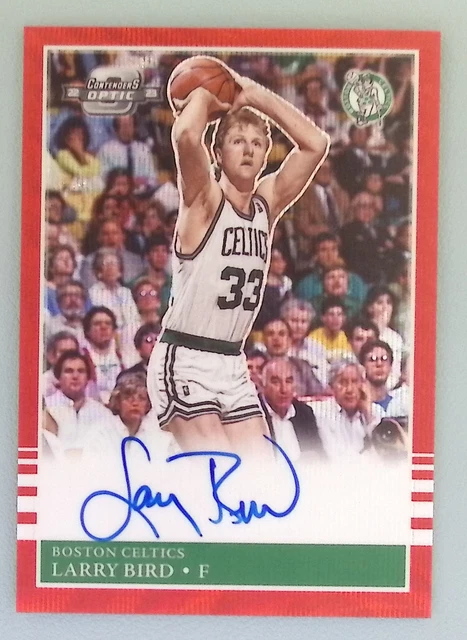 2022-23 Panini Contenders Optic Larry Bird Auto On Card Red Wave