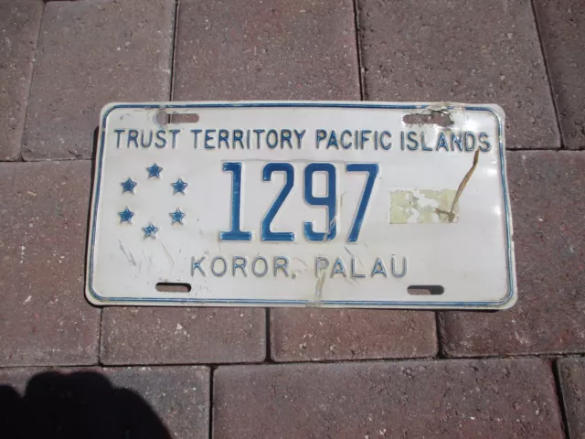 Trust Territory Pacific Islands KOROR, PALAU  license plate  # 1297
