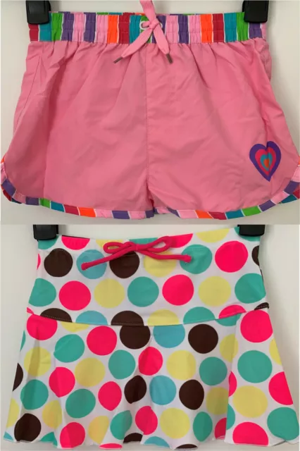 Girls Pink Swim Shorts or Spotted Skirt Swimming Swimwear Age 8 - 13 Years