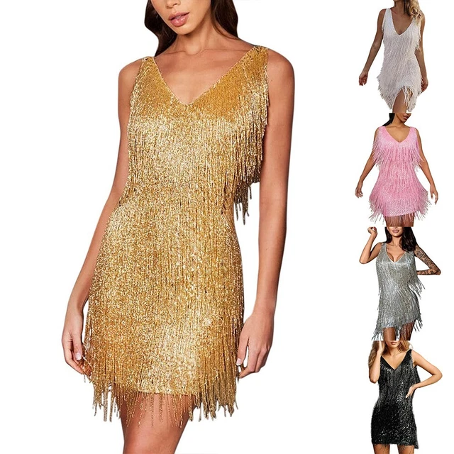 Robe de cocktail femme sans manches gland sans manches pour une soirée parfaite