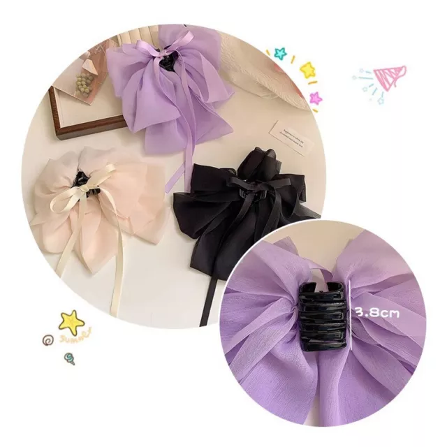 French Big Bow Ribbon Clip per capelli per donne Sweet Clip Styling Hairpin