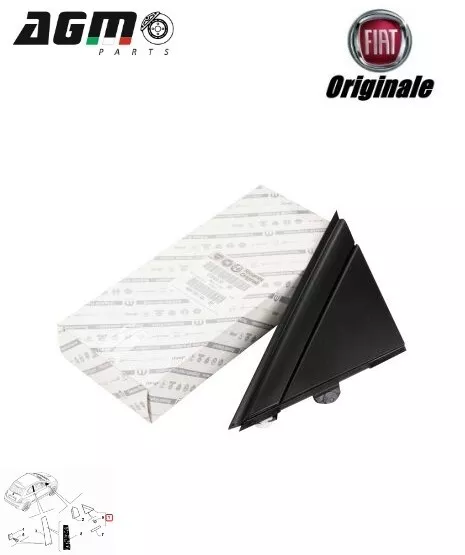 Plaque de garniture triangle miroir durable accessoires noir vif pour Fiat  500