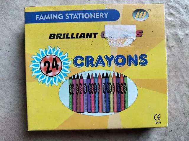 24 Wachsmalstifte - gemischte Farben - Crayons - Länge: je ca. 9 cm - NEU