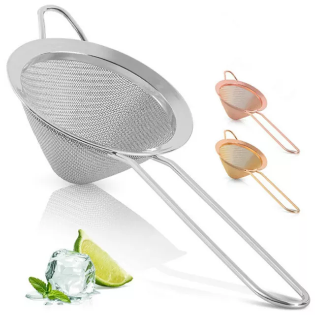 Stainless Steel Fine Mesh Cocktail Strainer Flour Colander Sifter Sieve Bar Tool